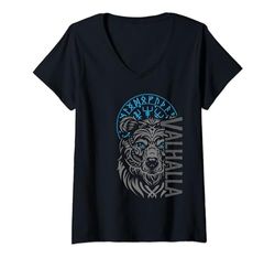 Mujer Valhalla & Viking Brújula - Diseño de oso nórdico Camiseta Cuello V