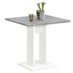 FMD Möbel 668-001E Bandol 1 eettafel, spaanplaat, wit/beton LA, afmetingen 70,0 x 70,0 x 75,0 cm (b x h)