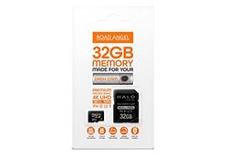 Road Angel, tarjeta SD de 32 GB para Dash Cams, adecuada para todo tipo de smartphones y artículos electrónicos, transferencia de clase 3, adaptador Micro SD - Negro