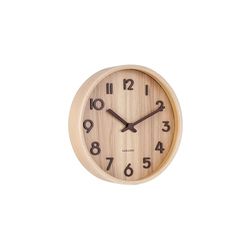 Karlsson KA5808WD Horloge Murale Ronde Pure Small Bois Clair Beige D22 x 4,5 cm, Tilleul, 14x7x5 cm