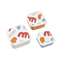 BÉABA, Set van 3 snackboxen voor baby's en kinderen, ideaal voor kleuterschool, kleuterschool, sport, compact, eenvoudig te openen en te reinigen, vaatwasmachinebestendig en magnetronbestendig, 230