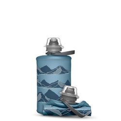 HydraPak Stow (350 ml) – hopfällbar vattenflaska – ultralätt och packbar reseflaska, flexibel skid-, vandrings-, cykel- eller klätterflaska – Tahoe Blue Berg-design