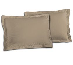 Home Linge Passion Conjunto de 2 fronhas de almofada, algodão, fundo bege, individual, 50 x 70 cm, 2