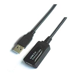 AISENS A101 – 0019 – Extension USB 2.0 Extension Cable with Amplifier – Black (10 m, Advanced Chipset)