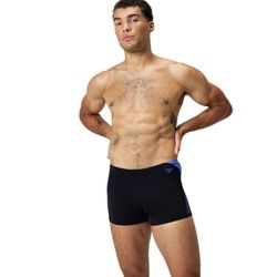 Speedo Hyperboom Splice Aquashort Swimming Trunks| Quick Drying | Training | Fitness | Chlorine Resistant Aquashort pour Homme, Black/Cobalt Pop, 32