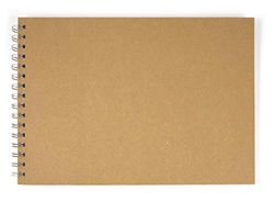 RAYHER 8160900 Spiral Bound Scrapbook with Hardcover, Blank Page Album, Notebook, 30 white Sheets, 21 x 30 cm
