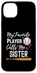 Baseball Il mio giocatore preferito mi chiama sorella cuore Custodia per iPhone 14 Plus