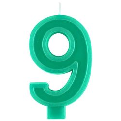 Unique 11799 - Verjaardagskaars - 9 cm - Verhoogde Randvorm - Groene Kleur - 1 Stuk (Pak van 1)