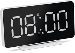 TechniSat Viola AC-1 Digitale wekker met 4,5 inch groot lcd-display (weergave van tijd, datum en temperatuur, dimbaar, 2 wektijden, netvoeding, USB-stekkeradapter vereist)