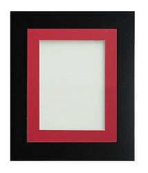 Frame Company Watson Matte Black Picture Photo Frame fitted with Perspex, 8x8 inch with Red Mount for image size 5x5 inch