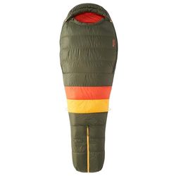 Marmot Never Winter, Sacco a Pelo a Mummia per Adulti, Imbottitura in Piuma D'Oca 650, Molto Leggero e Caldo, 183 cm, Adatto Fino a-15 °C Unisex, Nori/Red Sun