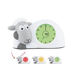 ZAZU Horloge Sam l'Agneau - Horloge d'Entraînement au Sommeil et Veilleuse pour Enfants | Réveil Lumineux | Aidez Votre Enfant à Apprendre Quand se réveiller | Luminosité réglable | Arrêt Automatique