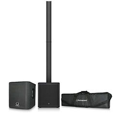 Turbosound iP2000 BUNDLE Diffusore a colonna alimentato da 1000 Watt con subwoofer da 12", borsa per il trasporto resistente allacqua e copertura protettiva