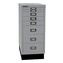 BISLEY MultiDrawer Série 29 avec Socle, DIN A4, 8 tiroirs, métal, Argent 355, 38 x 27,9 x 67 cm