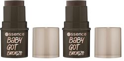 Essence Cosmetics Baby Got Bronze Bronzing Stick Bronzeur, Naturel, Sensation de Rosée 5.5 g (Lot de 2)