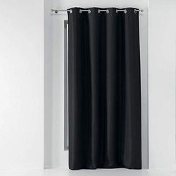 DOUCEUR D'INTERIEUR Charcoal Grey Woven Eyelet Curtain 135 x 240 cm