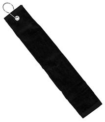 Longridge Toalha de golfe Three Fold - preta