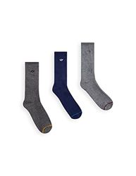 3 Pack Ribbed Crews With 1/2 Cushion Navy And Greys One Size
