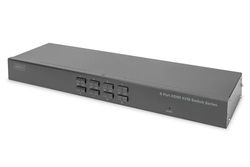 DIGITUS Switch KVM HDMI a 8 Porte - Comunicazione DDC - HDMI 1.4, HDCP 2.2 - UltraHD 4k30Hz - Porte USB per Mouse e Tastiera - Commutazione con Tasti di Scelta Rapida - Nessun Driver richiesto - Nero