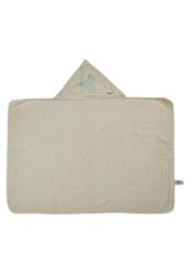 Sterntaler badhandduk med huva 100 x 70 cm Dino Rexi – badhandduk med applikation på huvan – babybadhandduk av absorberande bomull, beige