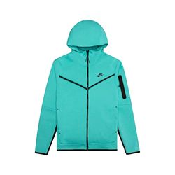 Nike Heren Hooded Full Zip Ls Top Sportswear Tech Fleece, Washed Teal/Black/Black, CU4489-392, 4XL