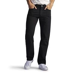 Lee Men's Regular Fit Straight Leg Jean, Double Black, 36W x 32L