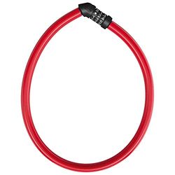 ABUS Câble-antivol 4408C - Serrure à combinaison - câble en acier de 65 cm avec gaine plastique - niveau de sécurité 2 - rouge