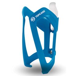 SKS GERMANY TOPCAGE BLUE bottle cage for bikes (bike bottle cage made of high-strength as well as lightweight plastic, adjustable stop, variable catch hooks for secure locking)