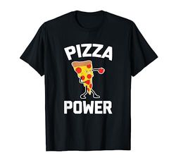 Pizza Power T-Shirt divertente con scritta "Pizza Power" Maglietta