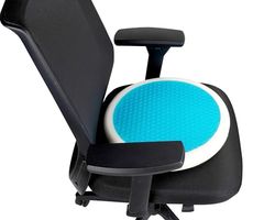 Vivamore Memory Foam Pillow - Coussin Ergonomique Rotatif à 360° - Gel rafraîchissant - Housse Lavable - 39 cm - Bleu/Blanc, Bleu/Blanc, Normal