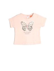 Koton Babyboy T-shirt Butterfly Sequined Detail Korte Mouwen Crew Neck Katoen, roze (274), 2-3 Jaar