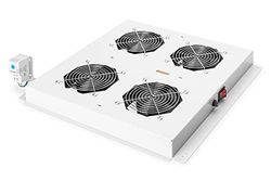 DIGITUS Unité de Refroidissement de Toit pour armoires réseau intérieures IP55 600x800 mm, Construction de Toit, 4 Ventilateurs, Filtre, Gris