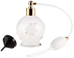 martinoli Pulverizador para perfume de vidro de BOHEMIA com bordado de flores, branco transparente - 400 G