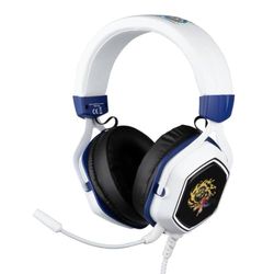 Konix One Piece Gaming Casque Filaire 7.1 för PC - Haut-parleurs 50 mm - Mikrofon - USB-uttag, 2 m - Retroeclairage - Motif Luffy - Vit