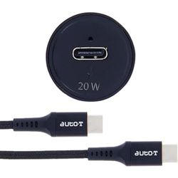 AUTO-T 540225 Chargeur de Téléphone pour Voiture, Kit Câble USB-C + Prise Allume Cigare