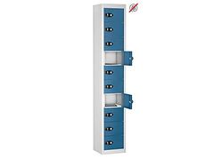 10 Door Tablet Storage Locker, Blue, Keypad Lock