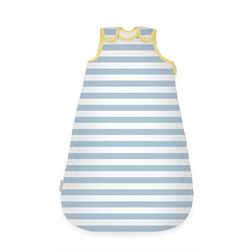 Sacco a pelo TOM TAILOR, 70 cm, rivestimento: 100% cotone/imbottitura: 100% poliestere, con cerniera laterale e bottoni a pressione, STRIPES WITH A KICK (Sky Blue & Light Lemon)