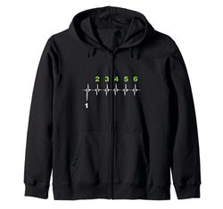 Motorcycle Gear Shift Heartbeat Motorist Motocross Zip Hoodie