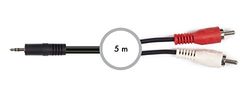 Mini Jack kabel 3,5 m ST-2xRCA M FONESTAR AA-727-5 5M