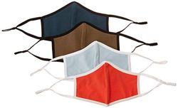 Quality Durables Unisex 4-Pack Reusable Face Covering Maschera Costume, Grigio/Arancione/Oliva/Azzurro-Adulto, Large/X-Large