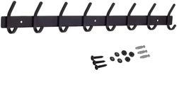 Hoexs Coat rack Black 8 x 2 hooks | 60 cm | Wall Coat rack | Wall Coat rack | Hanging Design | Towel rack | Mat | including mounting materials