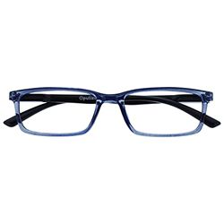 OPULIZE See Gafas Lectura Filtro Luz Azul Montura Estrecha Bisagras de Resorte Mejoran Sueño Reducen Dolor de Cabeza Ordenador Videojuegos Antirreflejante Azul Patillas Negras Hombre Mujer B9-3 +3.50