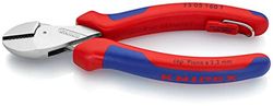 KNIPEX X-Cut Alicate de corte diagonal, compacto, cromado, capas multicomponentes, integrado para colocar um dispositivo de proteção contra quedas, 160 mm, cartão auto-serviço/blster, 73 05 160 T BK