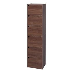 Iris Ohyama, Opbergmeubel / Kledingkast met deuren / Kledingkast met planken / Boekenkast / Kledingkast met 6 deuren, Design, modulair, kantoor, woonkamer, slaapkamer - Module Shelf - MDB-6D - bruin