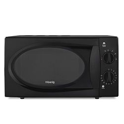 H.Koenig Microonde compatto 20L VIO6B Nero, piatto girevole 24,5cm, Multifunzione 5 livelli di calore e funzione di scongelamento, Timer fino a 30min, Veloce, Potenza 700W