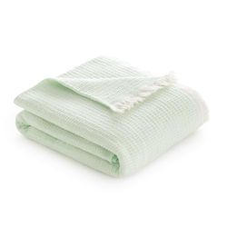 Todocama - Extra Soft Cotton Blanket with GOFR Design, Multipurpose Four Seasons Bedspread for Sofa, Bed, Decorative Cover and Blanket Throw, (Mint Green, 120 x 180 cm)