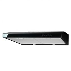 WK-7 K60 Cooker Hood Black / 60 cm / 160 m3/h + Black Glass for Extractor Hood