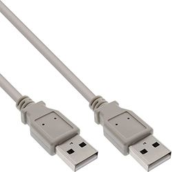 InLine 34310H USB 2.0 kabel, A an A, beige, 1 m