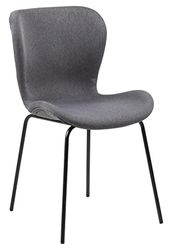AC Design Furniture Sabine - Set di 2 sedie da sala da pranzo imbottite, con gambe in metallo nero, set da cucina, sedie grigie per sala da pranzo, mobili da pranzo