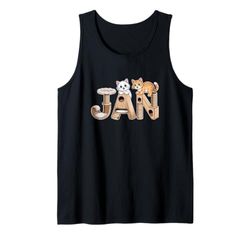 Jan Cat Trees - Personalized Cute Name Word Art Tank Top